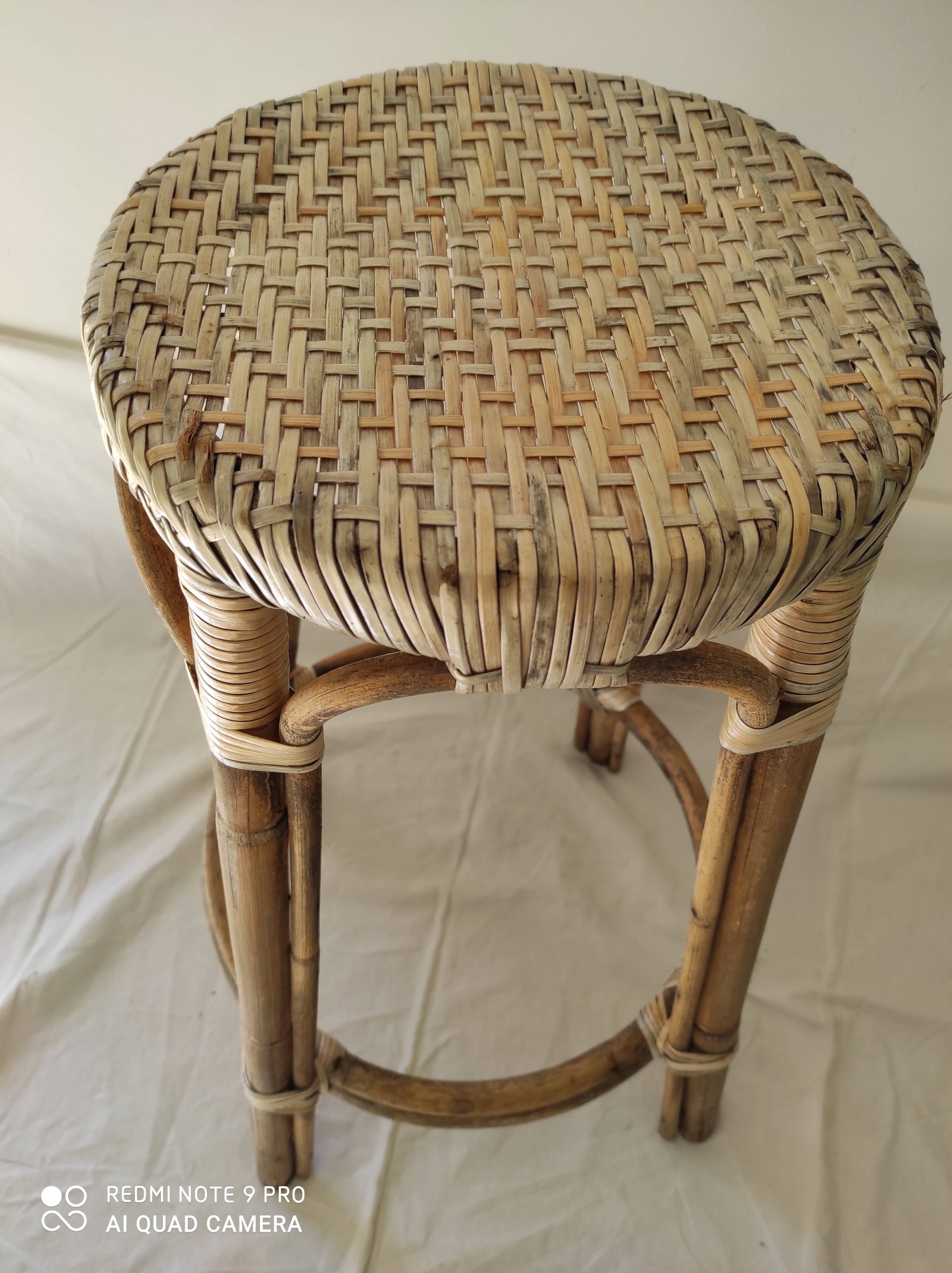 Rattan bar stool