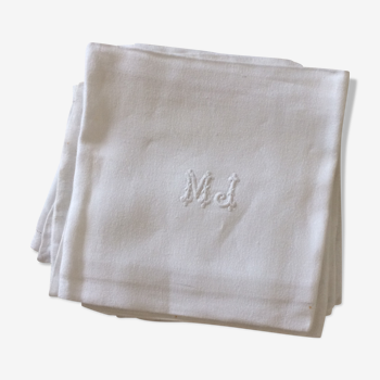 5 serviettes anciennes , damassées monogrammèes