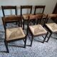 Natural wooden chair, headband backrest, mulched seat
