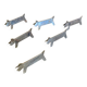 Set of 6 Vintage Stainless Steel Dog-Shaped Knife Rests Art Deco France