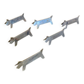 Set of 6 Vintage Stainless Steel Dog-Shaped Knife Rests Art Deco France