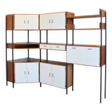 Bibliothèque d’angle modulable vintage 1950s