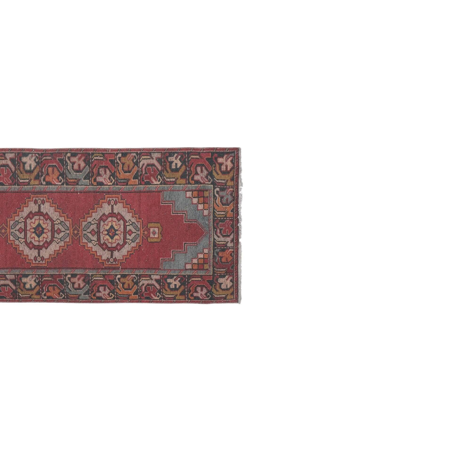 Vintage Turkish hallway rug 91x285 cm