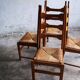 Brutalist oak chairs (set of four)
