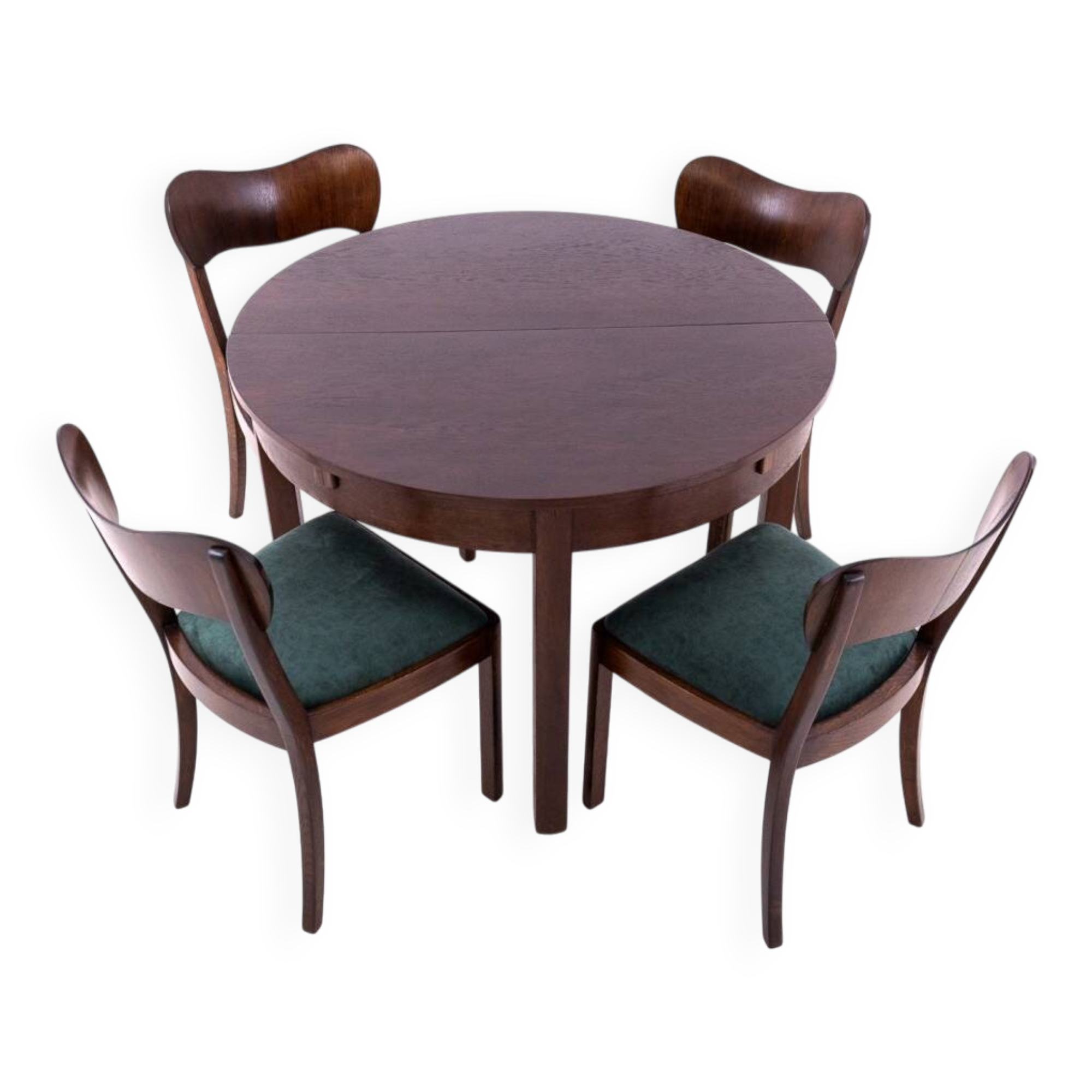 Art Deco table set, Poland, 1930s. After renovation.