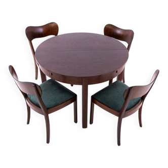Art Deco table set, Poland, 1930s. After renovation.