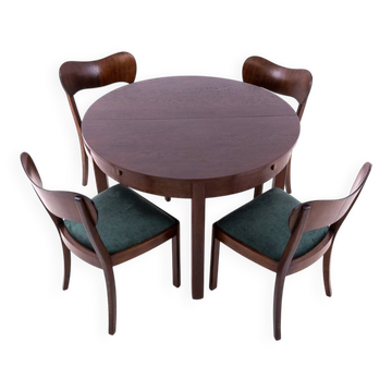 Art Deco table set, Poland, 1930s. After renovation.