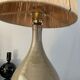 Lampe en grès et raphia électrifiée à neuf