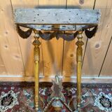 Louis XVI style console in gilded and carved wood