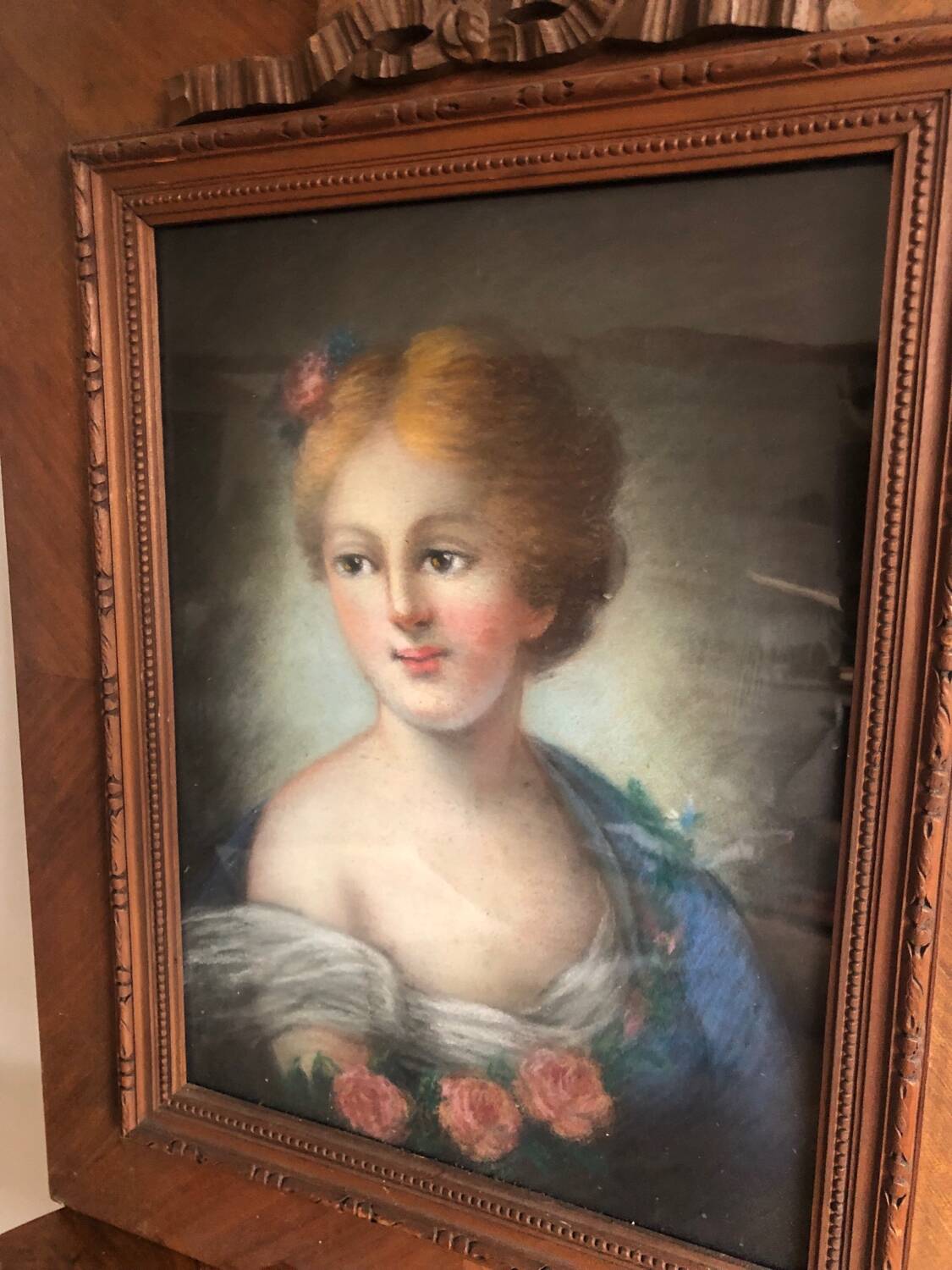 Pastel painting of a young girl