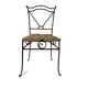 Wrought iron chair with woven seat