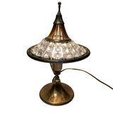 Lampes de table vintage en laiton cristal, années 1960, Ensemble de 2