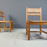 Set of 5 pine wood chairs by GM Mobler, 1960s