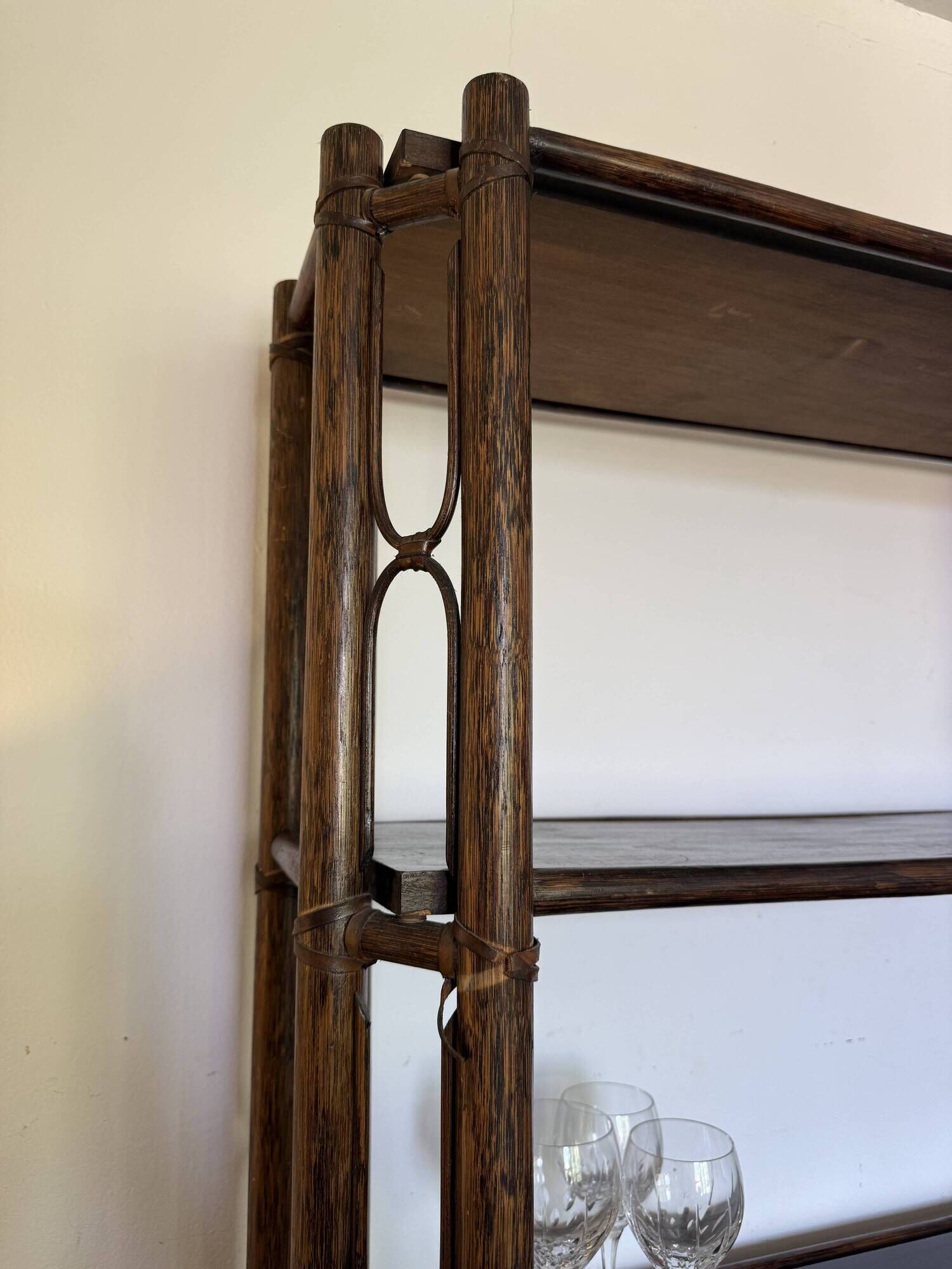 Large vintage rattan shelf/bookcase