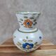 Hand-painted earthenware vase – floral and bird decoration – signed