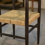 Pair of chairs with rush seats, 1970