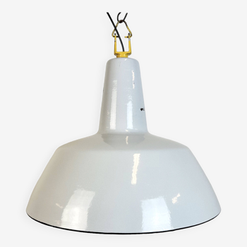 Industrial Grey Enamel Factory Pendant Lamp from Philips, 1960s