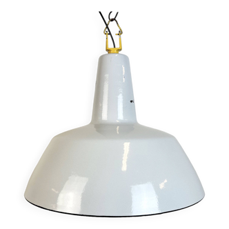 Industrial Grey Enamel Factory Pendant Lamp from Philips, 1960s