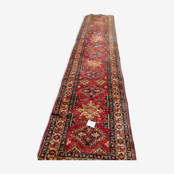 Tapis laine ancien fait main 3,80x0,83