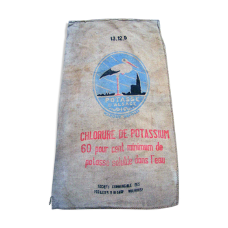 Bag in burlap potash from Alsace
