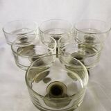 Ensemble de 6 tasses à dessert à pied vert par Venam Italie 1970
