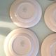 Set of six Moulin des Loups dessert plates, Nappe green model/ 50s-60s