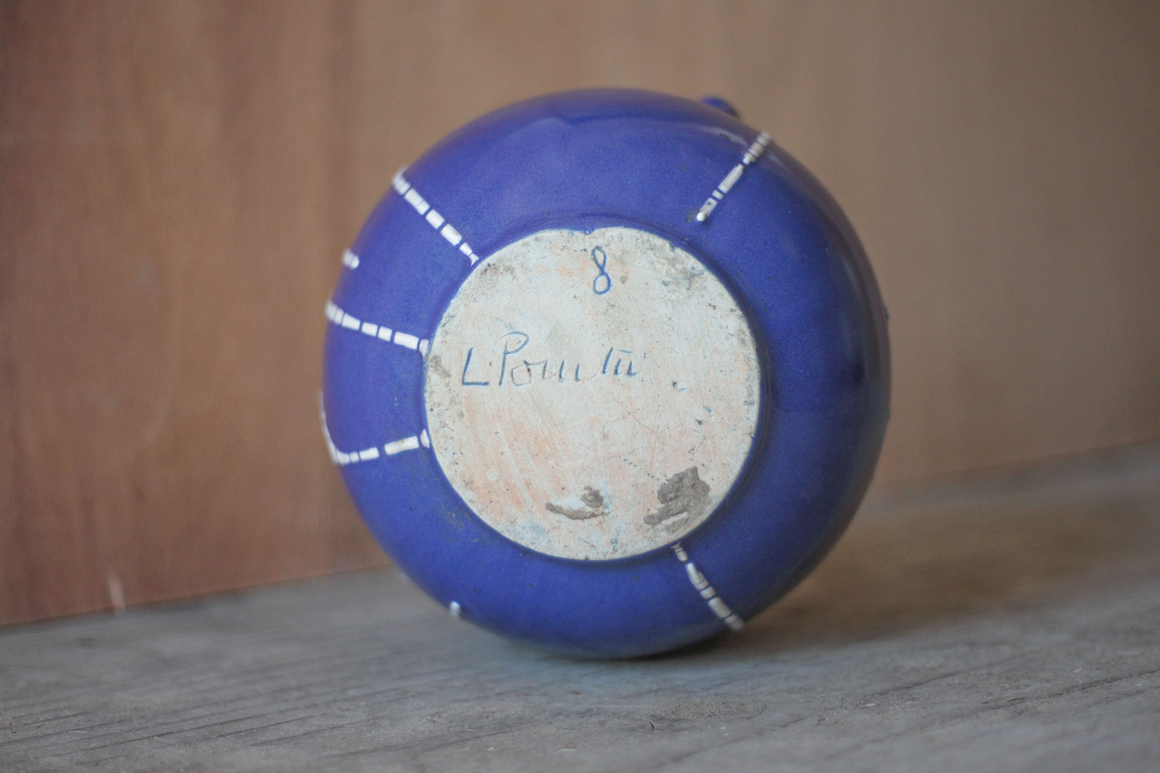 Vase signed Léon Pointu, ceramic vase with a glazed snake skin effect.