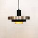 Vintage Danish Pendant Lamp – Champagne Aluminium & Black – Scandinavian