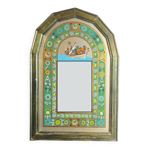 Miroir et peinture sur verre Arche