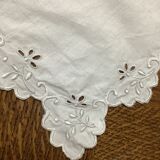 Embroidered table placemat with initials AW