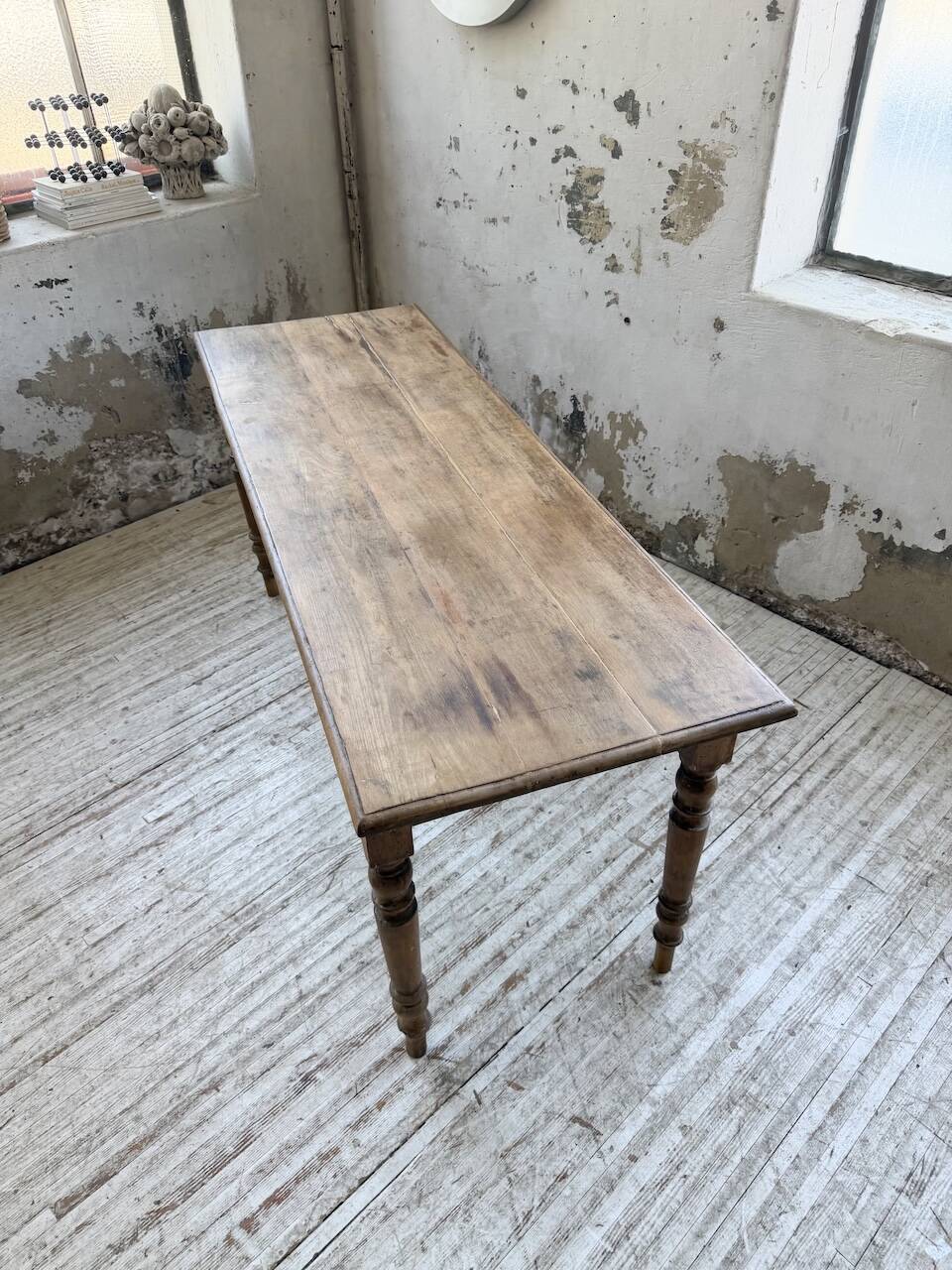 Table de ferme, bistrot en hêtre 1900