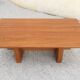 "Scandinavian Low Table "Brutalist", Japandi Style, Solid Teak, 20th Century"