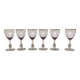 Joseph Stanik  6 verres à vin rouge dumodèle Zuzanna de couleur Améthyste  à bords et balle dorée