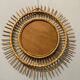 Miroir soleil vintage en rotin