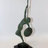 Art Deco Sculpture Trumpet Dancer "Jericho" By Guerbe
