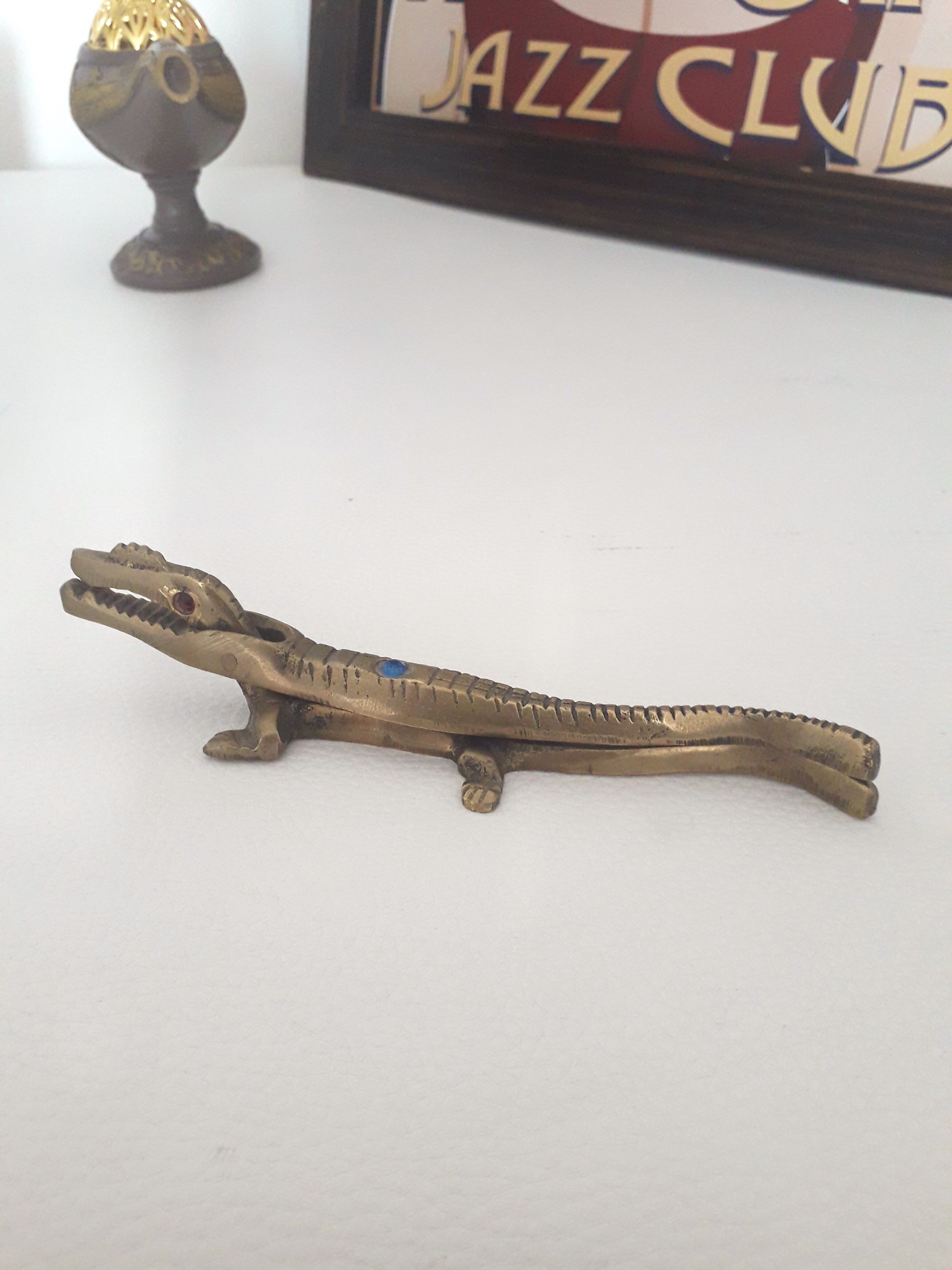 Vintage Nutcracker - Brass Crocodile - 1970