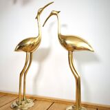 Duo of brass herons