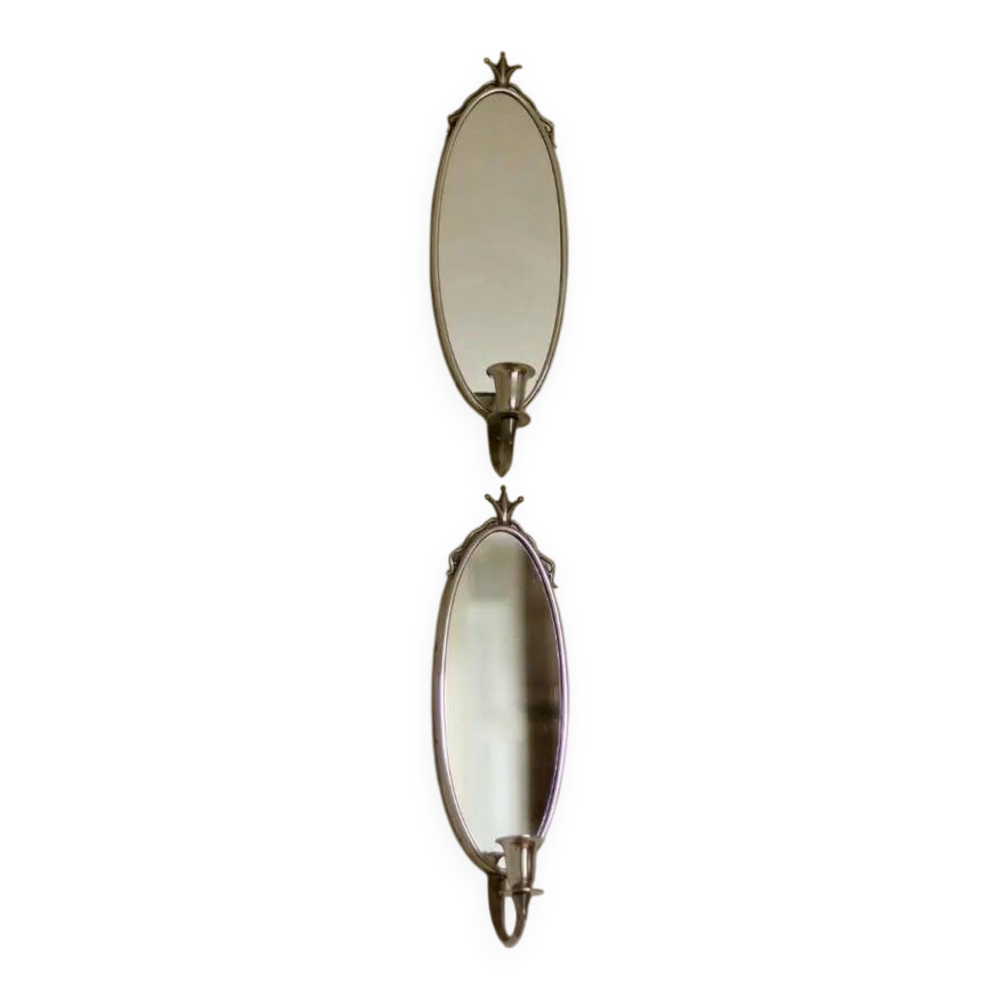 Pair of Mid-Century Tin Sconces with Mirror by Svenskt - Tenn, Sweden