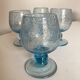 Set of 4 glasses cups on foot in bulled glass from Biot 1960