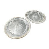 Pair of crystal plate with solid silver strap