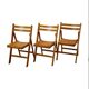 Set of 3 folding beech chairs