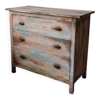 Multicolored patinated chest of drawers