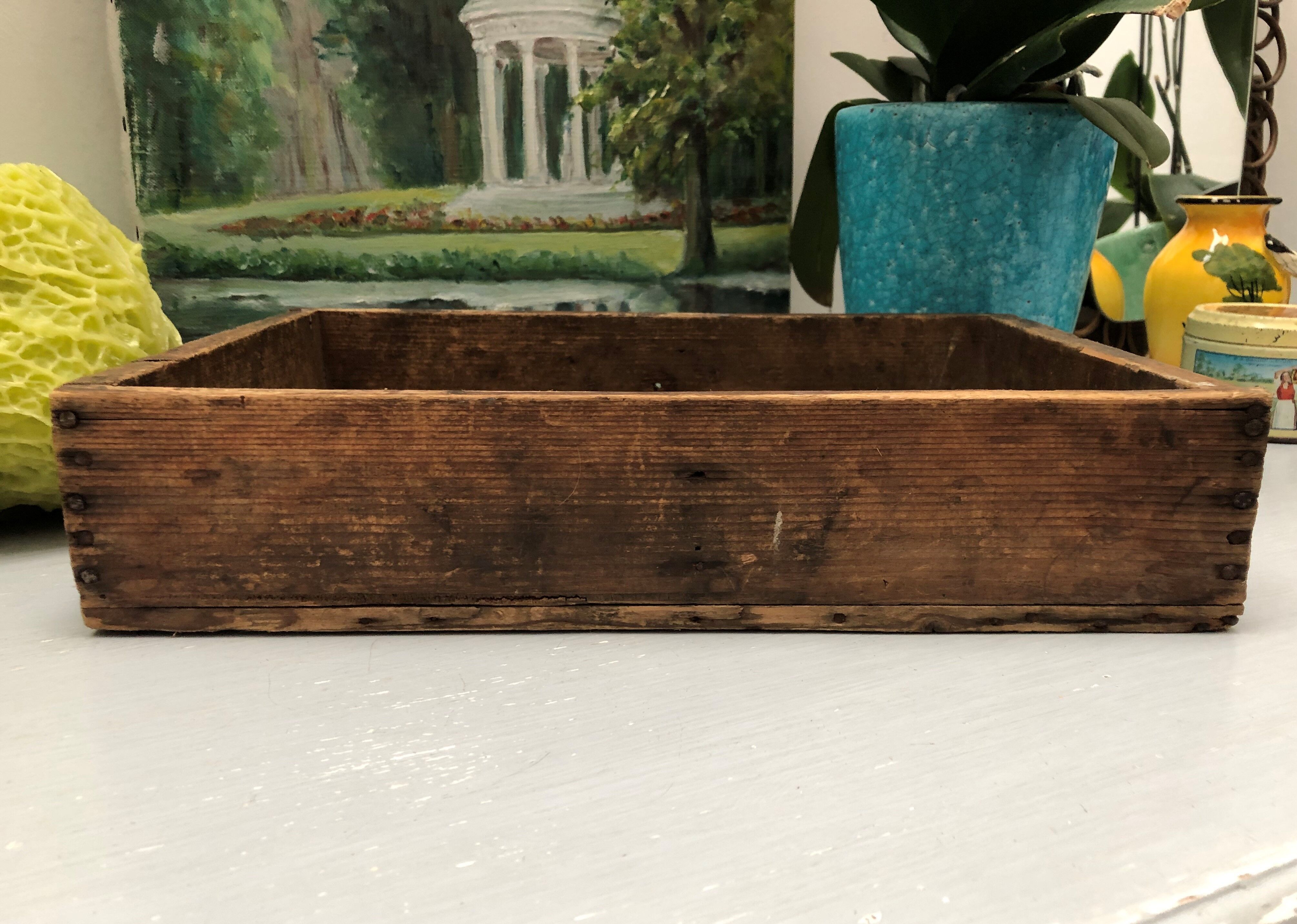 Old wooden box of industrial workshop