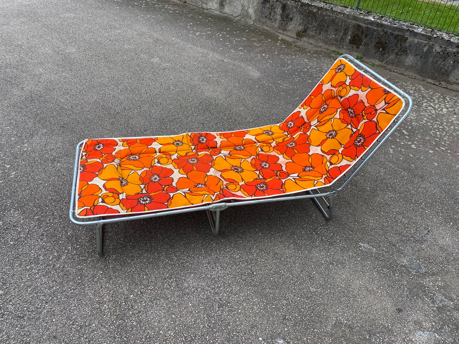 Orange vintage deckchair