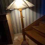 Vintage 70's adjustable bamboo floor lamp