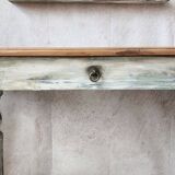 Console and white patinated mirror