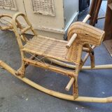 Rattan rocking horse