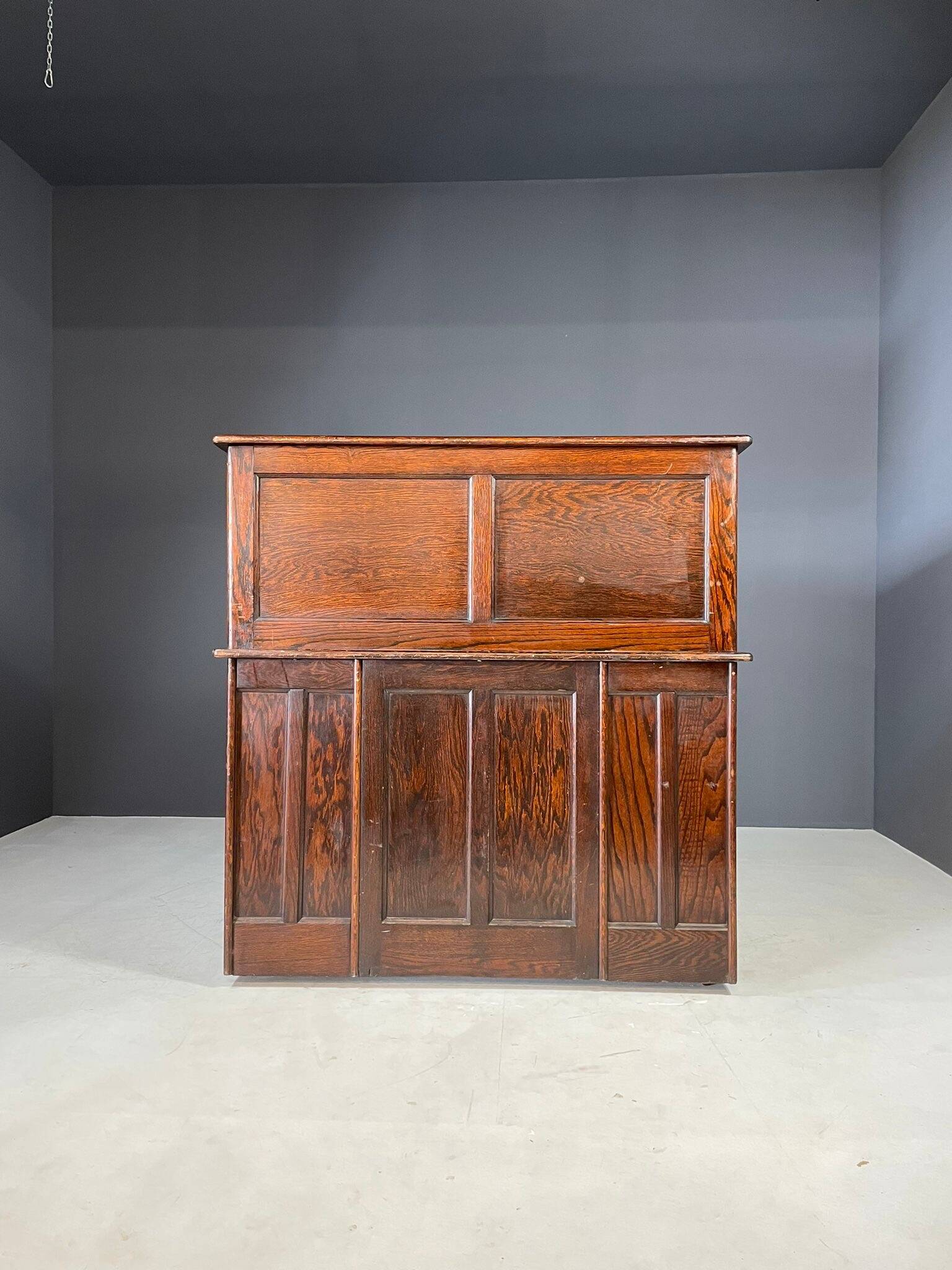 American roll-top desk, solid oak, Czechoslovakia, 1930s