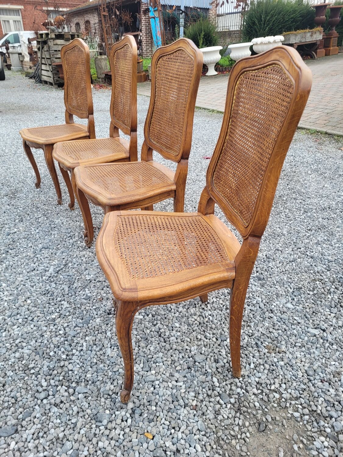 4 Louis XV style chairs cannée