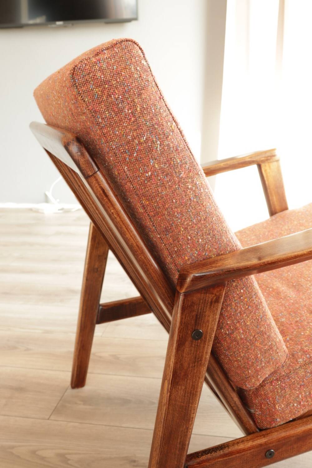 Vintage rust bronze armchair Scandinavian design 1960